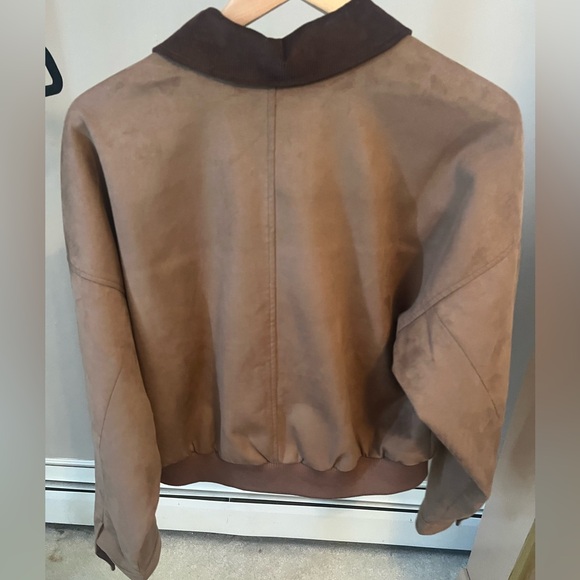 NEW ASTR the Label Sorine Faux Suede Bomber Barn Jacket Coat - Picture 6 of 7